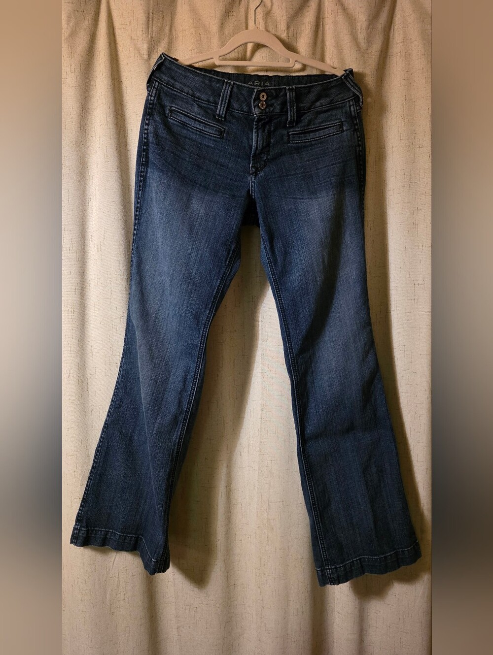 Ariat Denim Jeans Ella Trouser In Bluebell Wide Leg Low Rise 30R